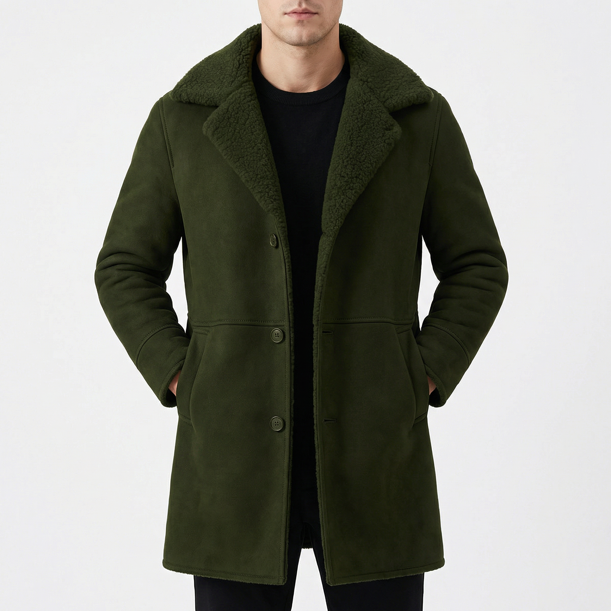 Glebronia | Cappotto in montone con vestibilità strutturata e tasche profonde