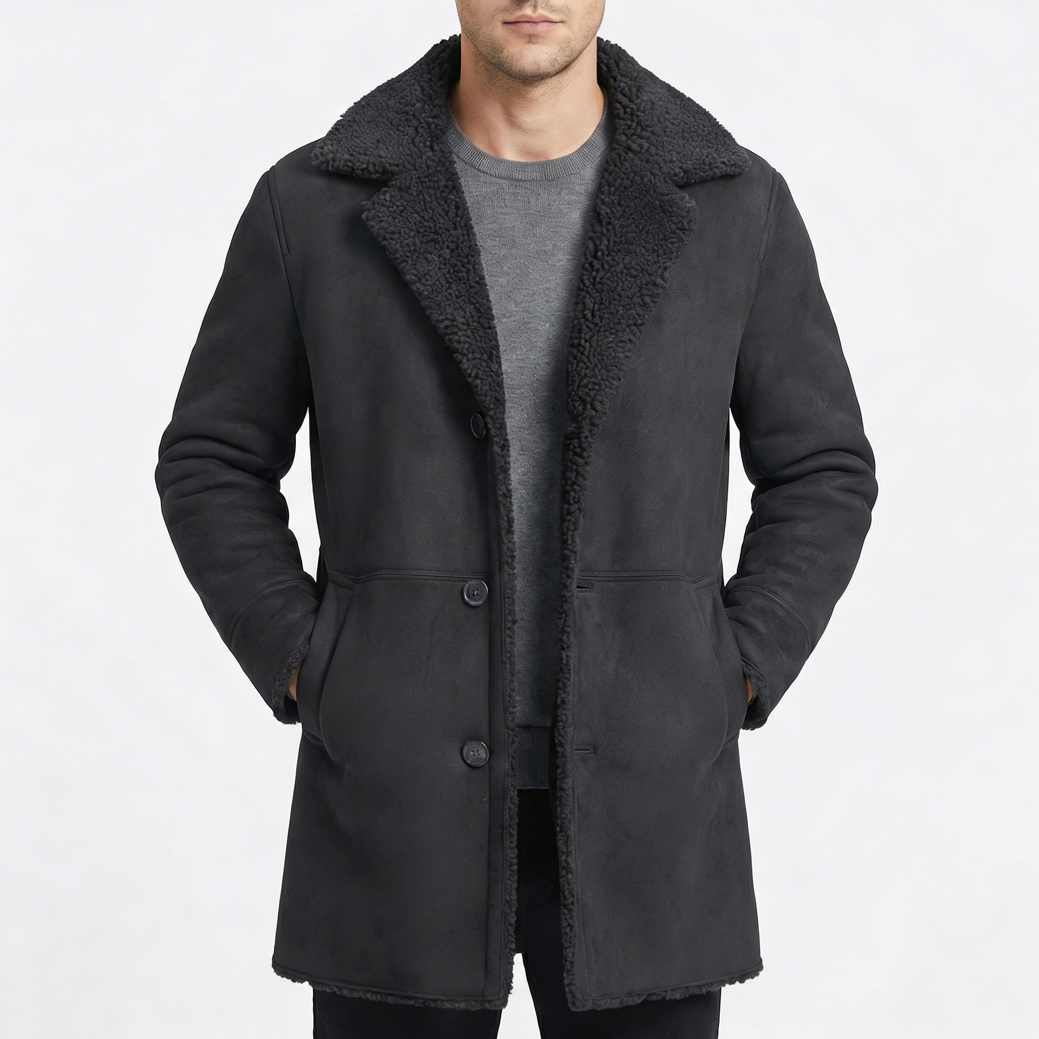 Glebronia | Cappotto in montone con vestibilità strutturata e tasche profonde