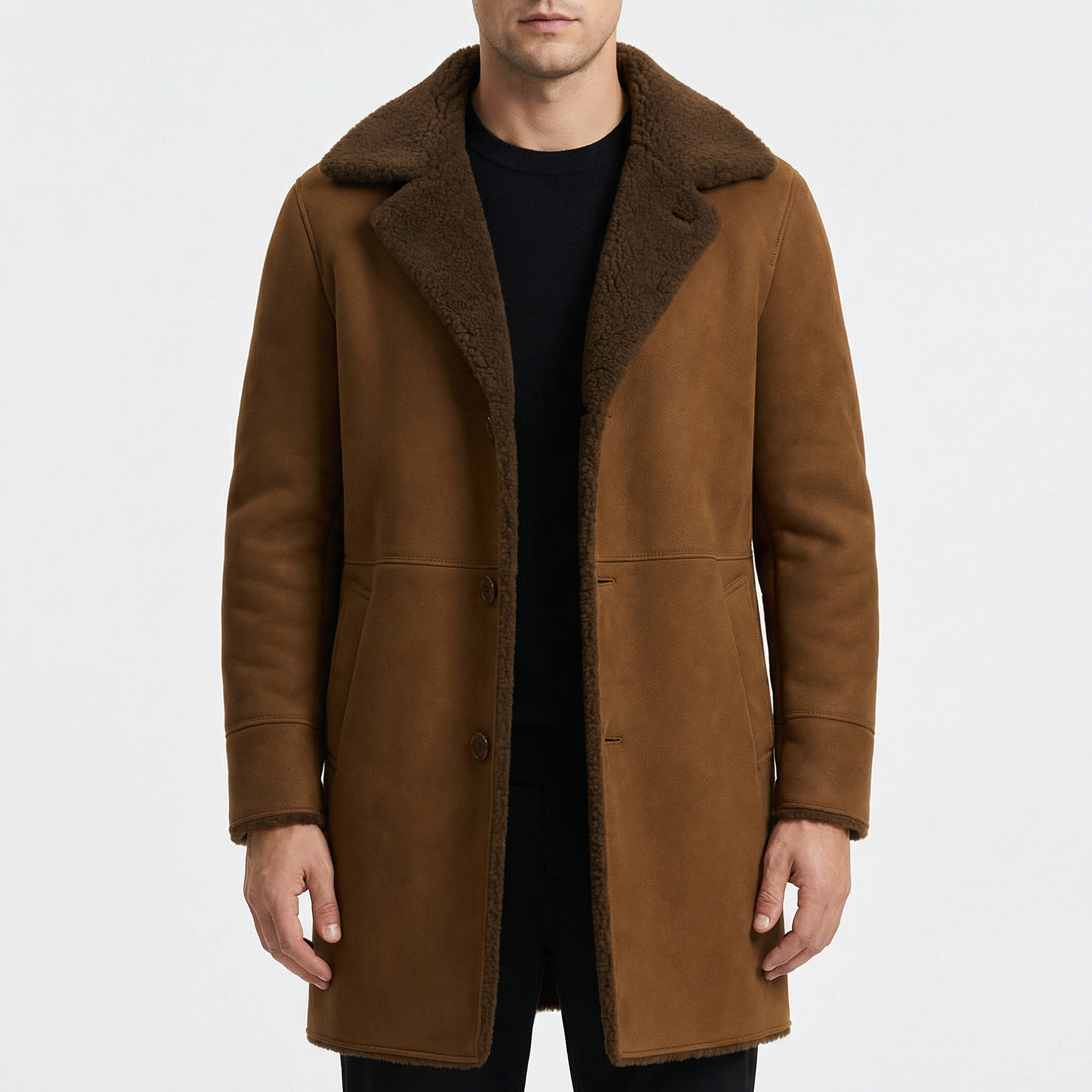 Glebronia | Cappotto in montone con vestibilità strutturata e tasche profonde