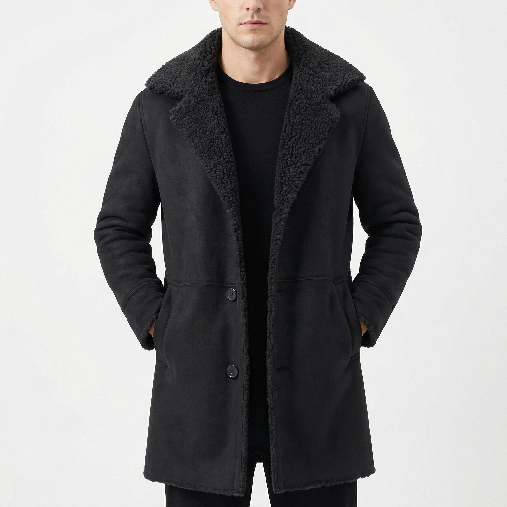 Glebronia | Cappotto in montone con vestibilità strutturata e tasche profonde