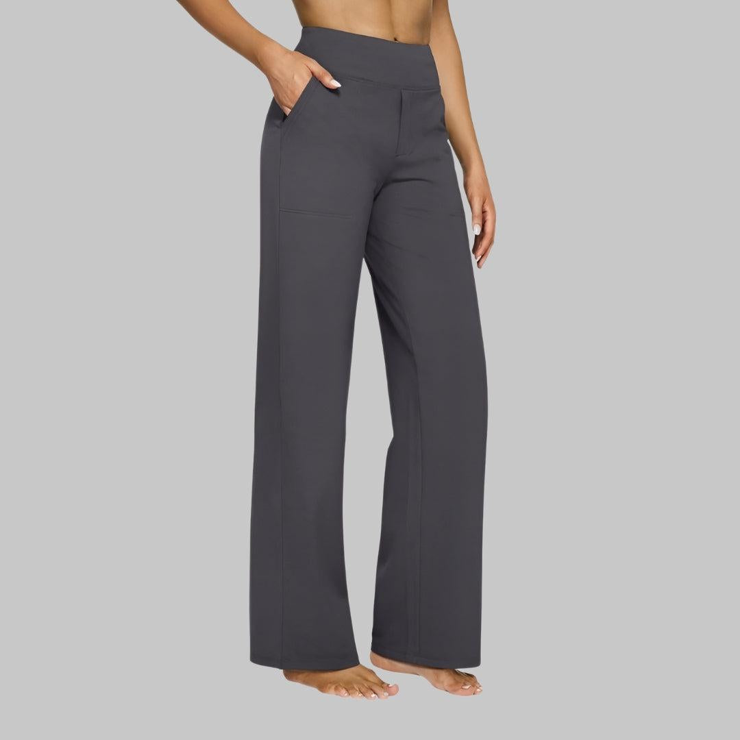 Glebronia | Comfort fit pantaloni elasticizzati con vita alta e tasche laterali