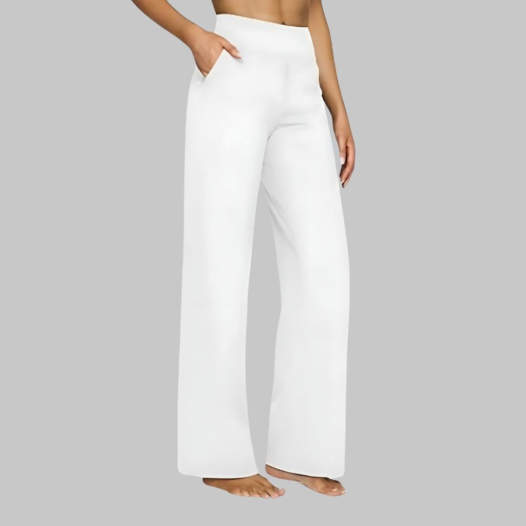 Glebronia | Comfort fit pantaloni elasticizzati con vita alta e tasche laterali