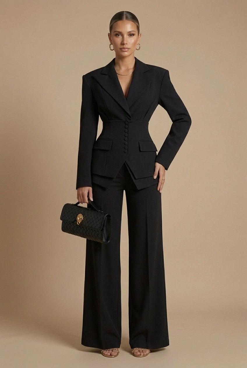 Glebronia | Completo composto da blazer con revers a punta e pantaloni