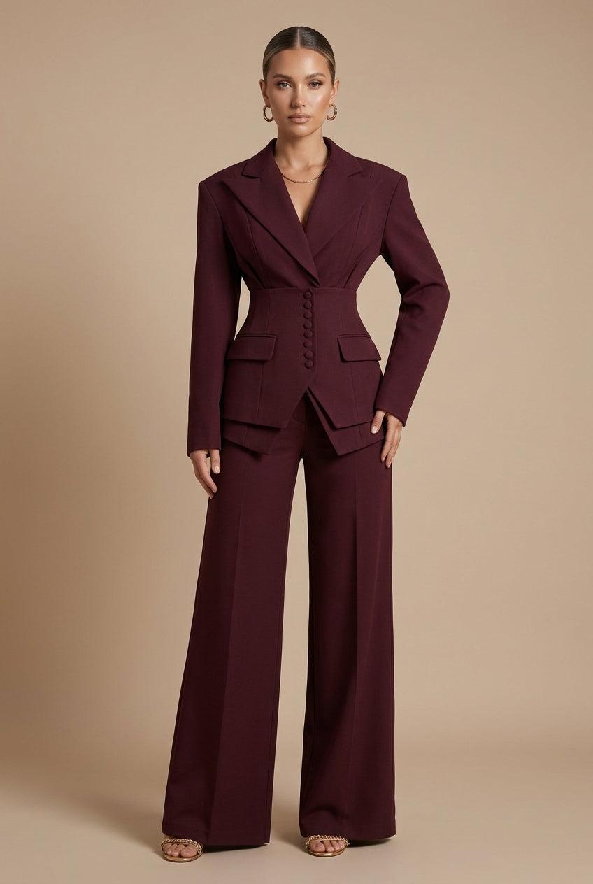 Glebronia | Completo composto da blazer con revers a punta e pantaloni