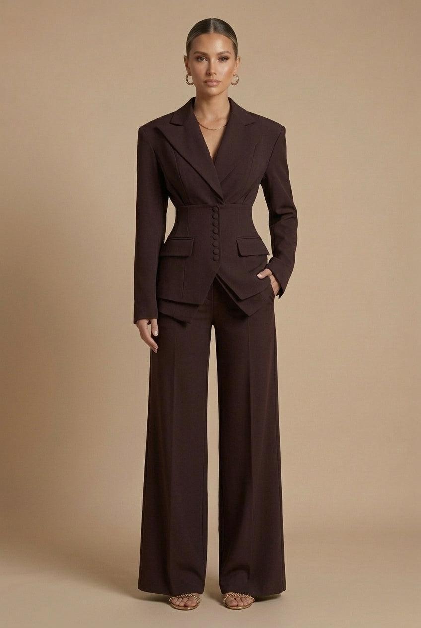 Glebronia | Completo composto da blazer con revers a punta e pantaloni