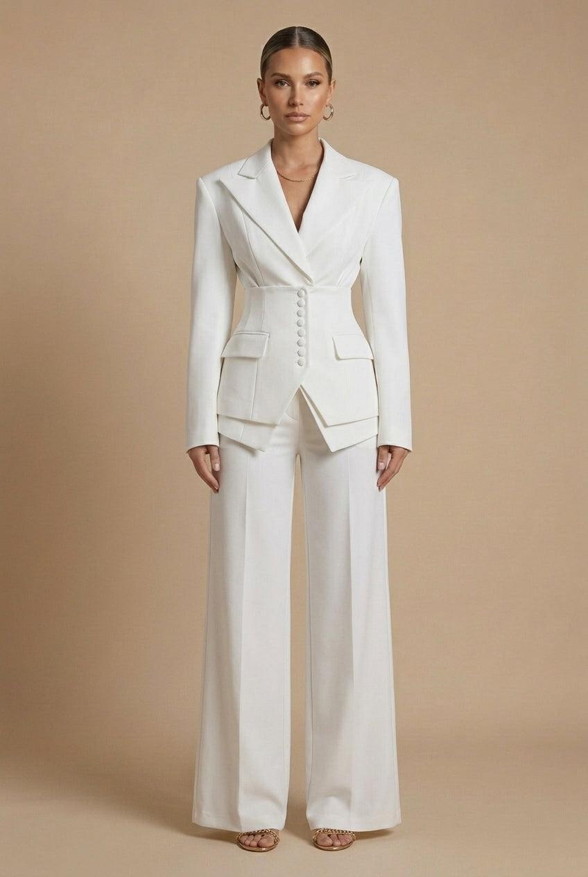 Glebronia | Completo composto da blazer con revers a punta e pantaloni