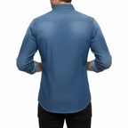 Glebronia | Elasticizzato denim shirt con tasche e abbottonatura