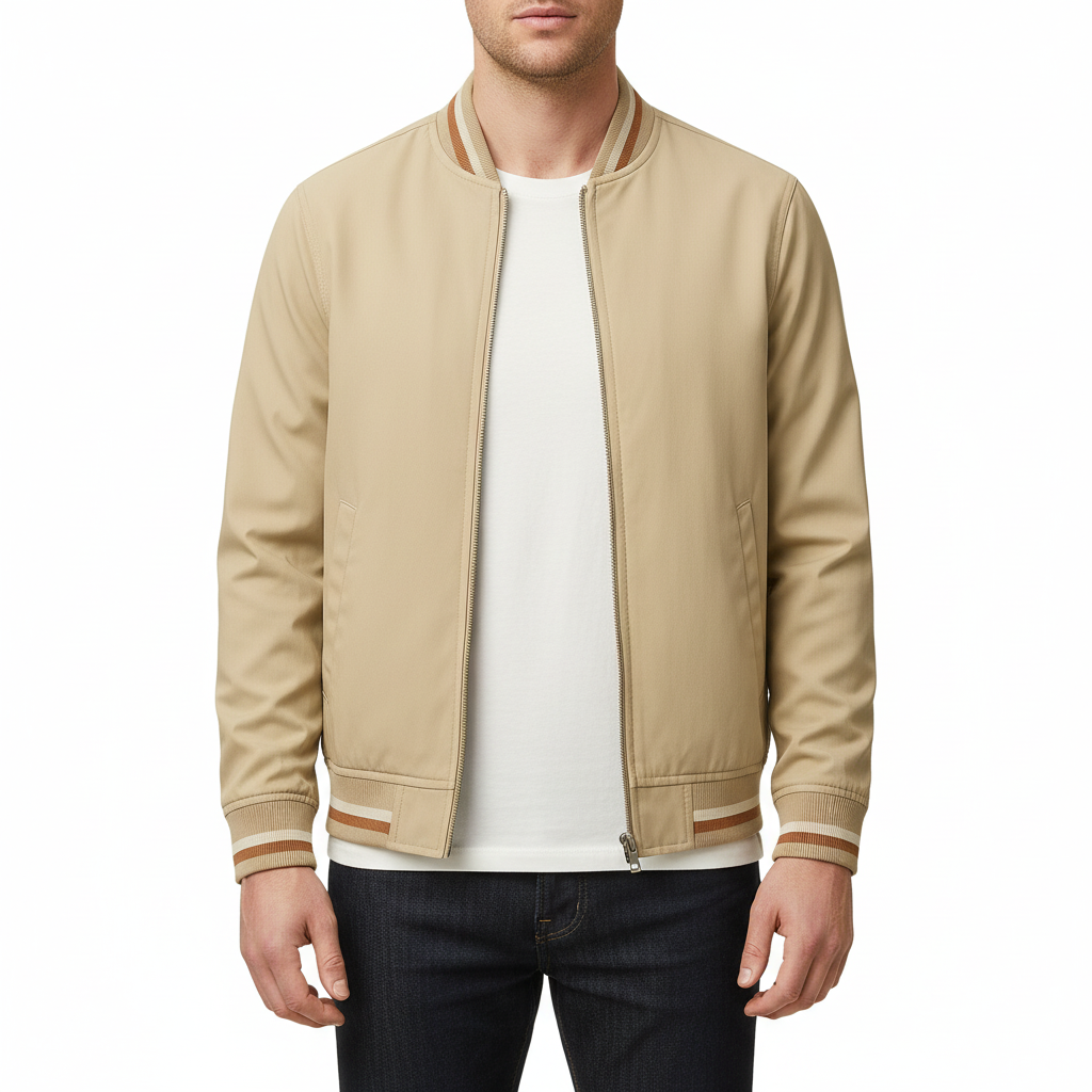 Glebronia | Leggera giacca con costine e chiusura zip