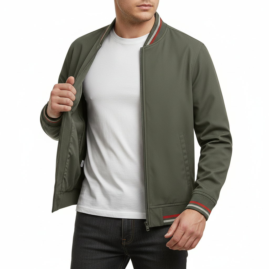 Glebronia | Leggera giacca con costine e chiusura zip