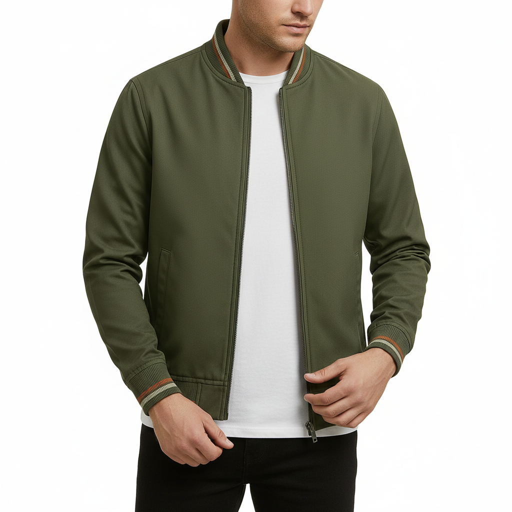 Glebronia | Leggera giacca con costine e chiusura zip