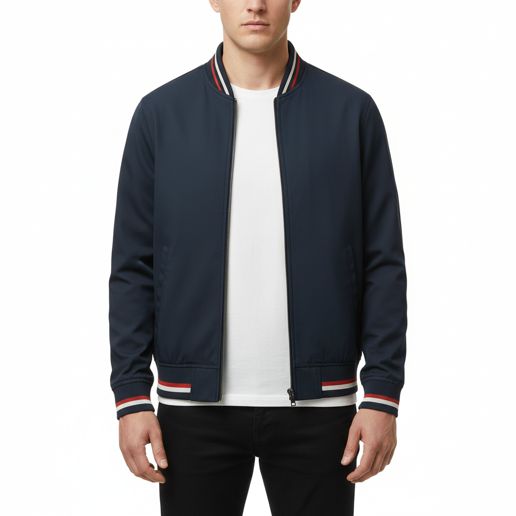 Glebronia | Leggera giacca con costine e chiusura zip