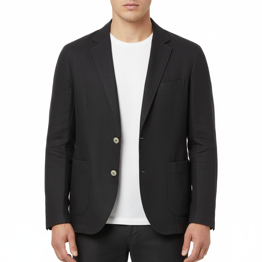 Glebronia | Lino blazer estivo con revers classici