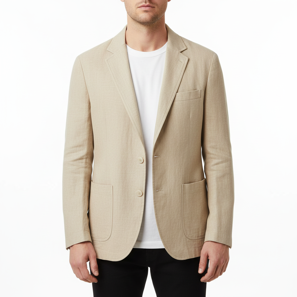 Glebronia | Lino blazer estivo con revers classici