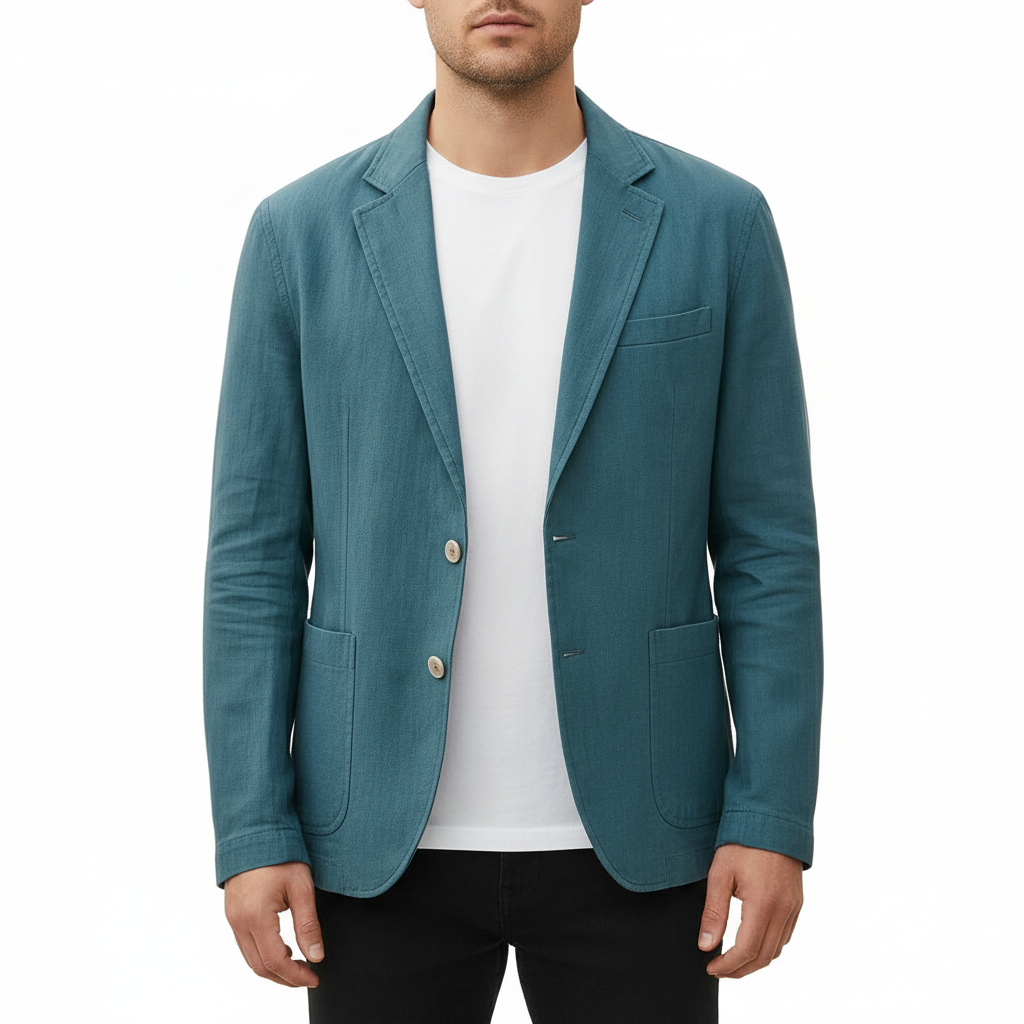 Glebronia | Lino blazer estivo con revers classici