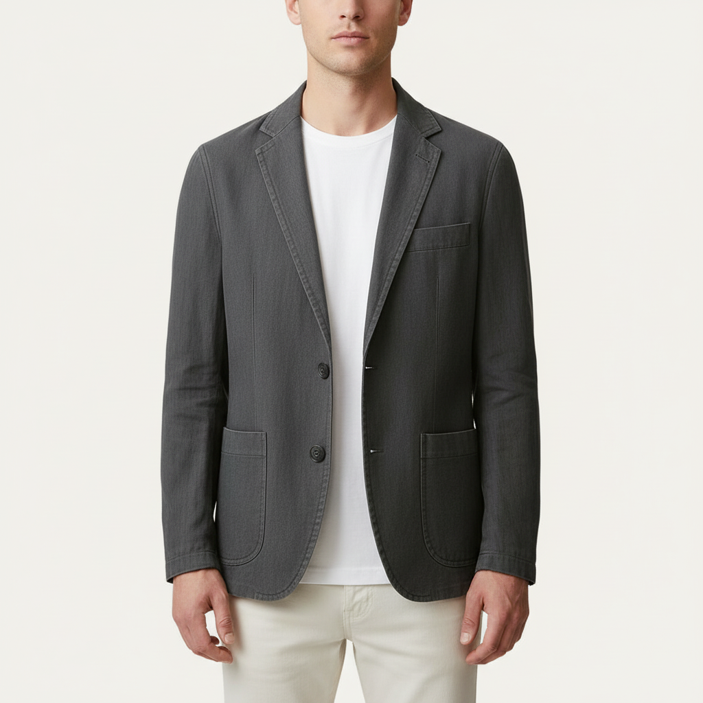 Glebronia | Lino blazer estivo con revers classici