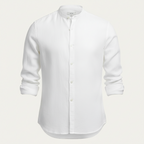 Glebronia | Lino estivo con colletto alla coreana