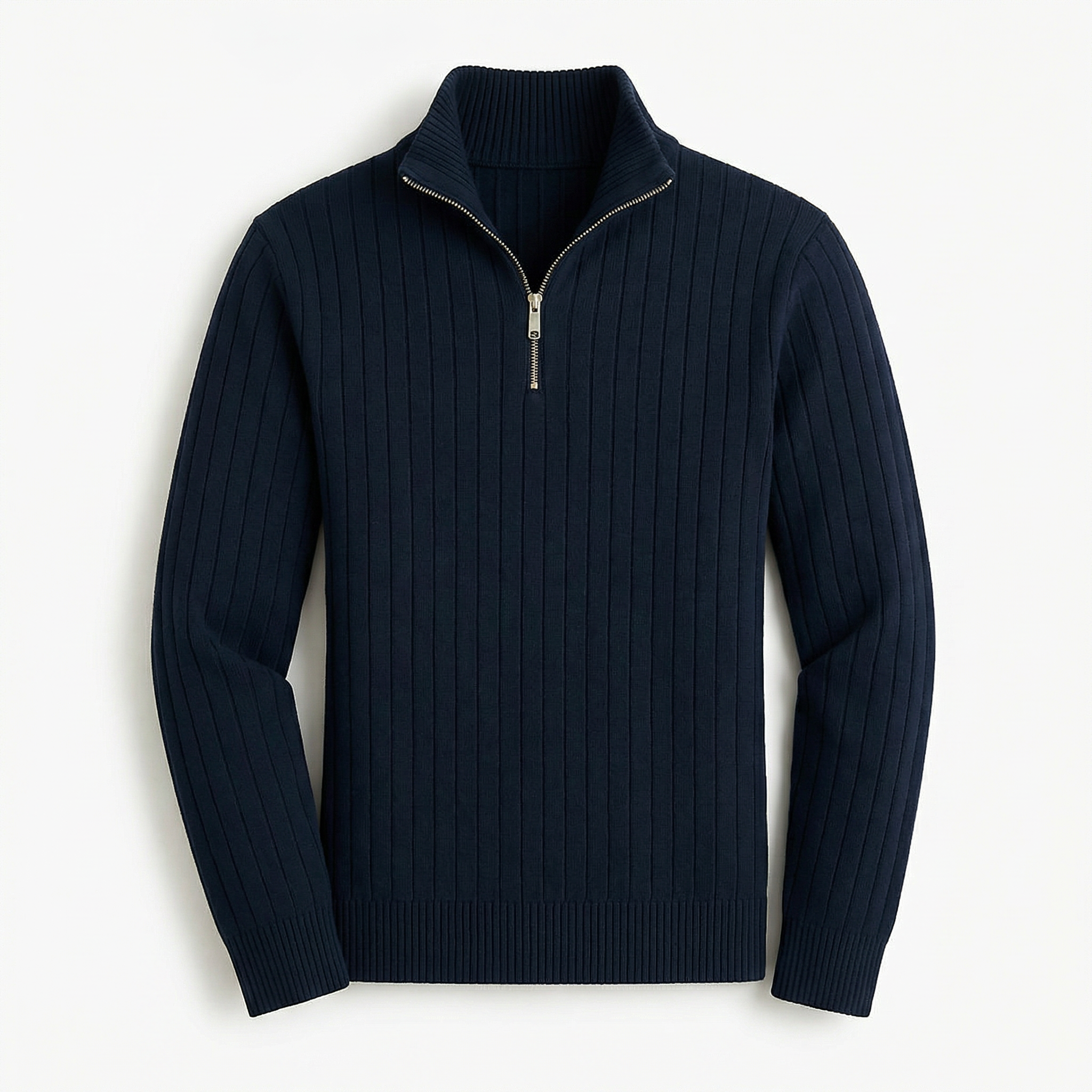 Glebronia | Maglione a coste con mezza zip