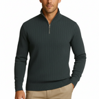 Glebronia | Maglione a coste con mezza zip