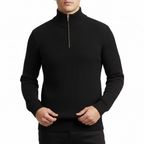 Glebronia | Maglione a coste con mezza zip