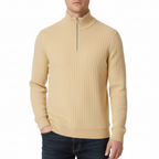 Glebronia | Maglione a coste con mezza zip