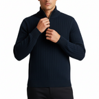 Glebronia | Maglione a coste con mezza zip