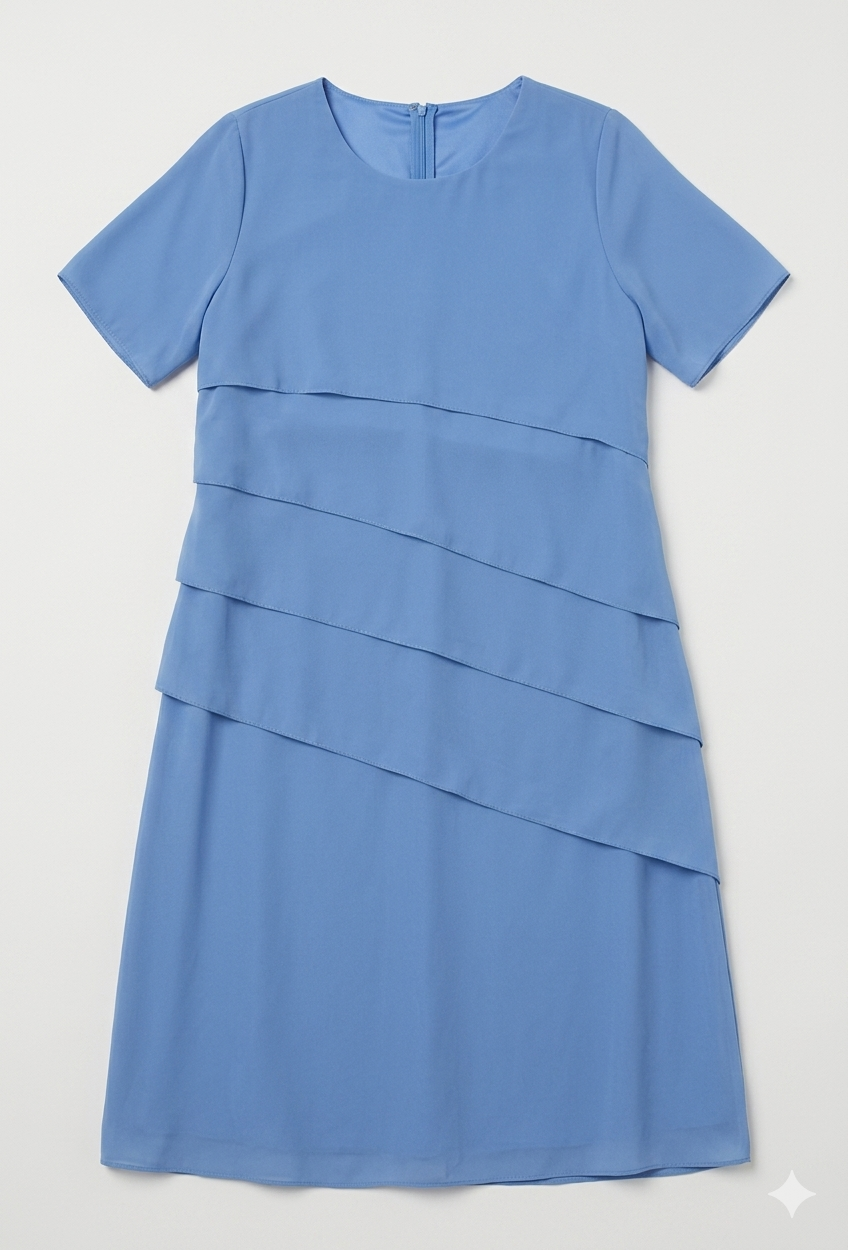 Glebronia | Mini abito in chiffon con maniche corte e scollo rotondo
