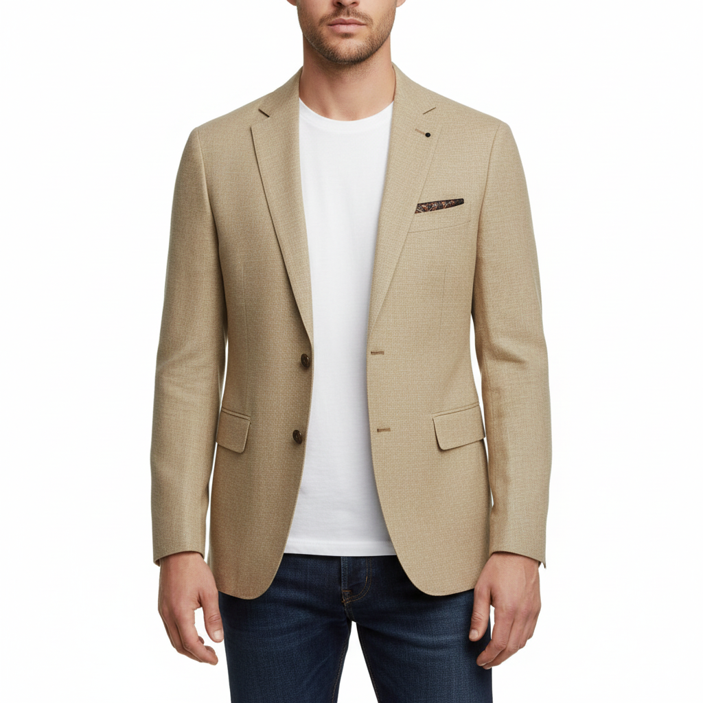 Glebronia | Misto lino-cotone blazer con taglio sartoriale