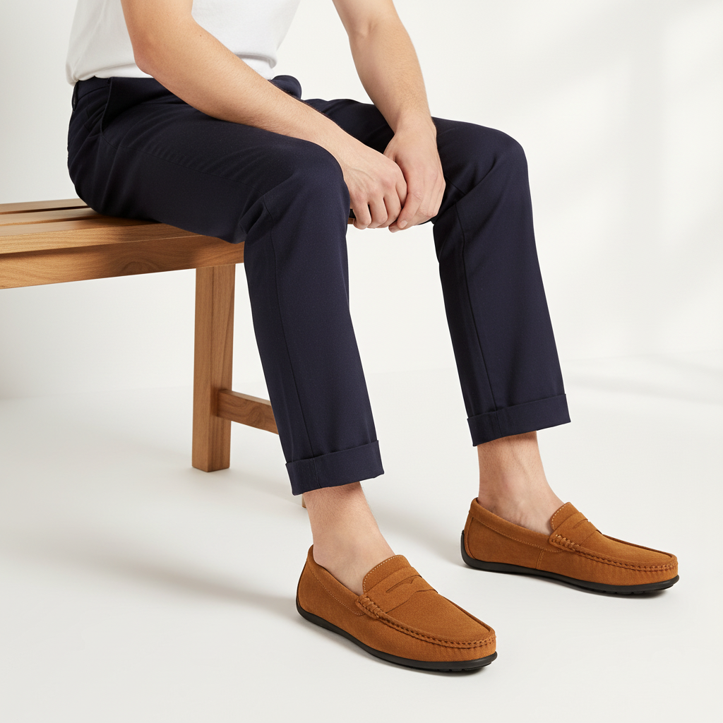 Glebronia | Mocassini in pelle scamosciata con suola flessibile