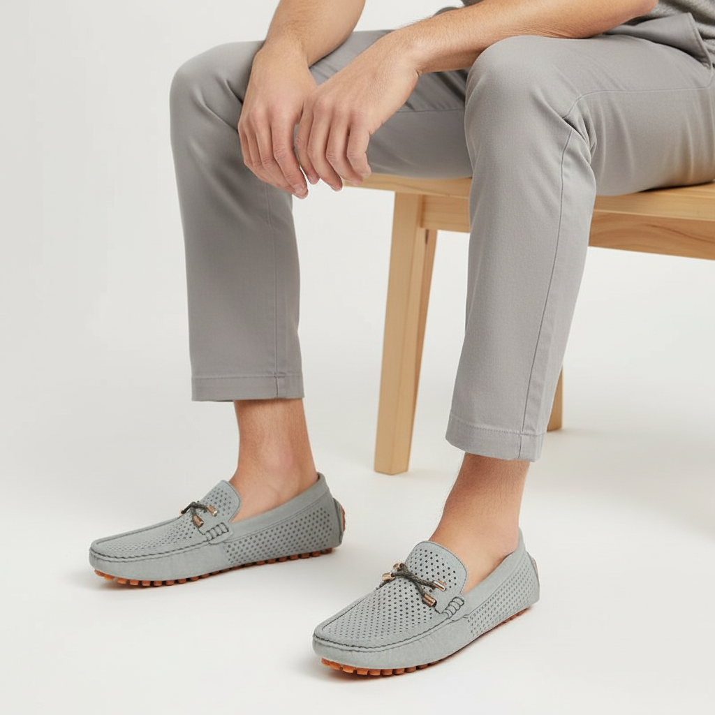 Glebronia | Mocassini in pelle traforata