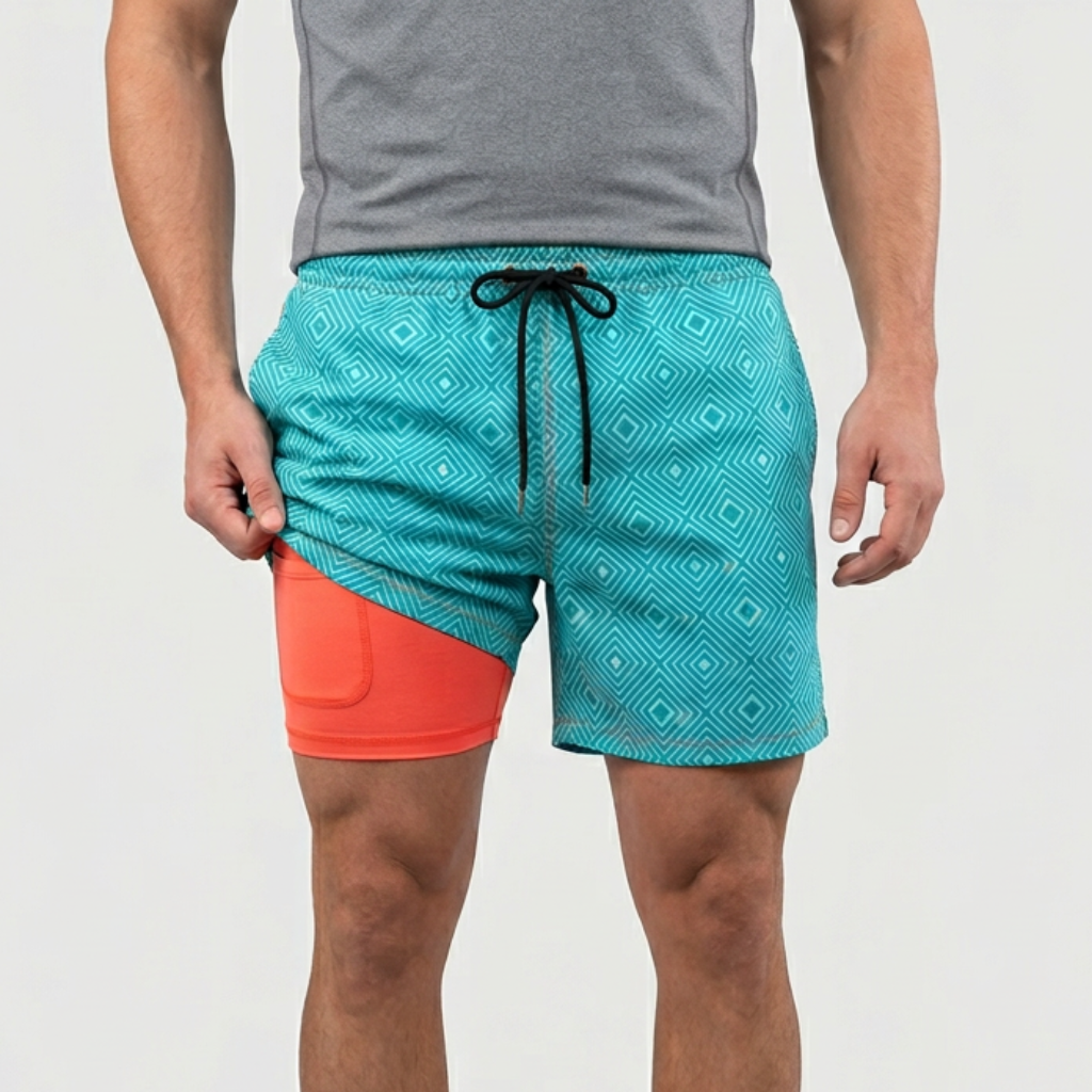 Glebronia | Pantaloncini da mare ad asciugatura rapida con compressione interna
