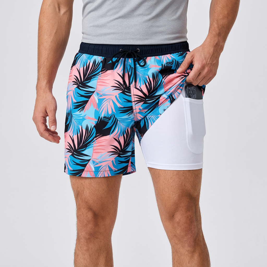 Glebronia | Pantaloncini da mare ad asciugatura rapida con compressione interna