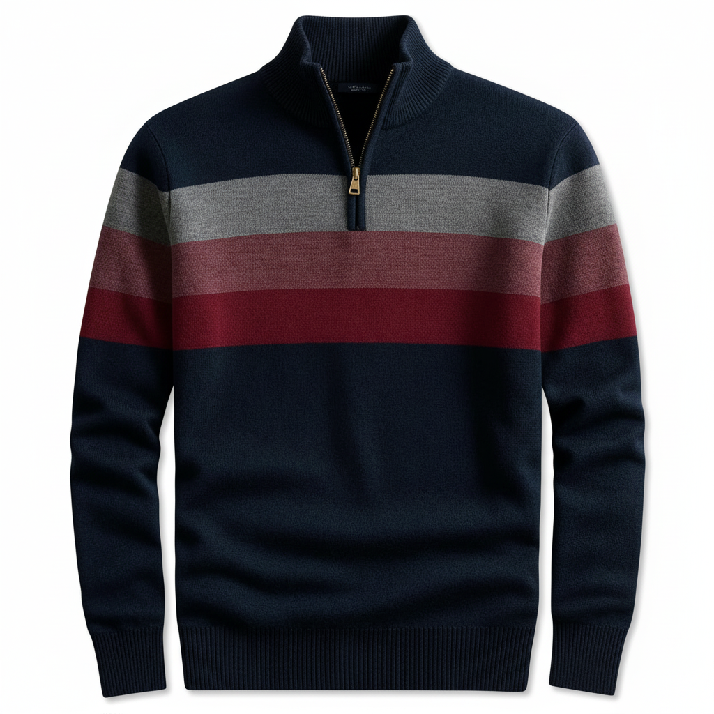 Glebronia | Pullover a righe con zip