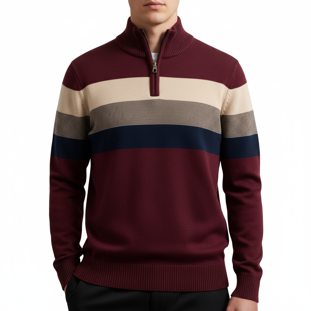 Glebronia | Pullover a righe con zip