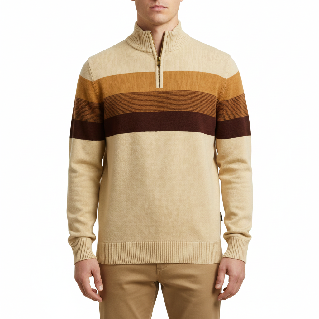 Glebronia | Pullover a righe con zip