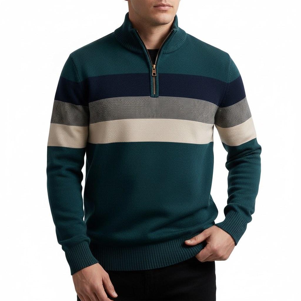 Glebronia | Pullover a righe con zip