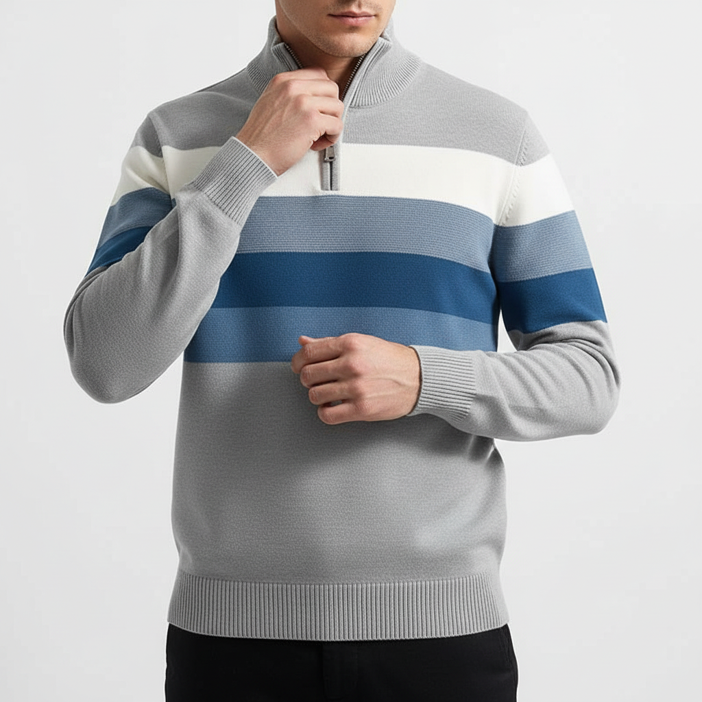 Glebronia | Pullover a righe con zip