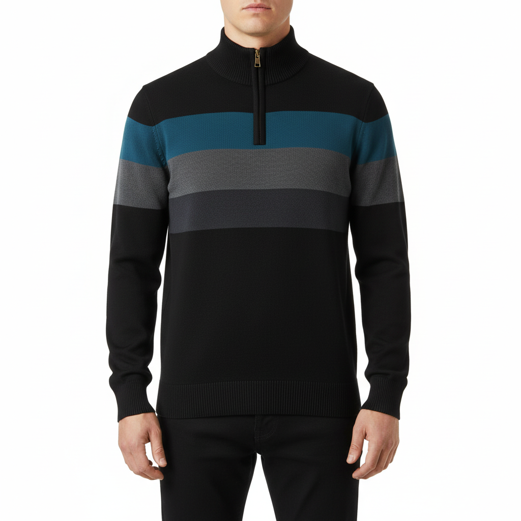 Glebronia | Pullover a righe con zip