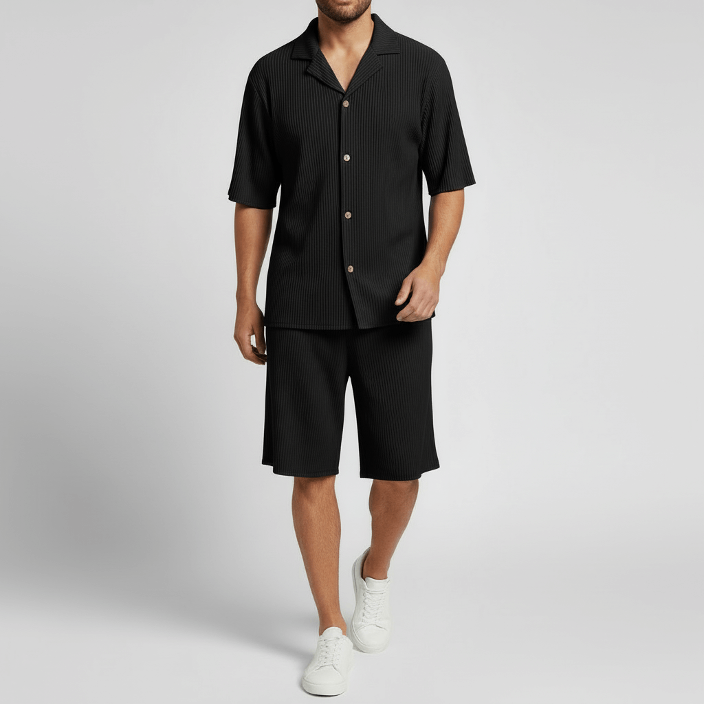 Glebronia | Set di camicia e pantaloni corti a righe