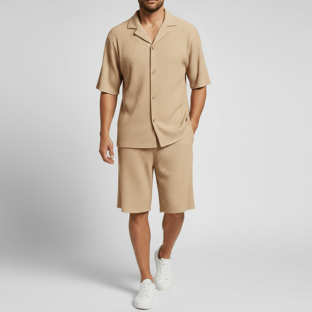 Glebronia | Set di camicia e pantaloni corti a righe