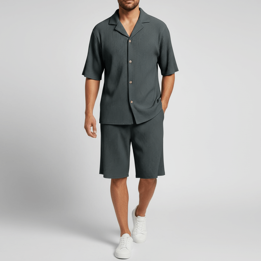 Glebronia | Set di camicia e pantaloni corti a righe
