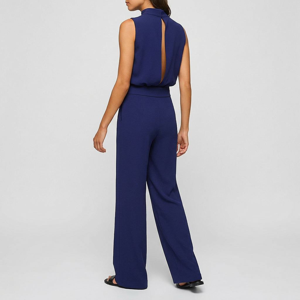 Glebronia | Tuta a gamba larga con scollo all'americana