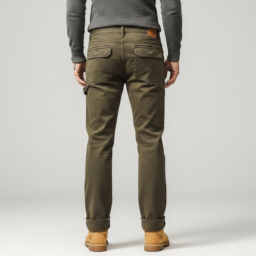 Glebronia | Twill di cotone resistente pantaloni utility a gamba dritta