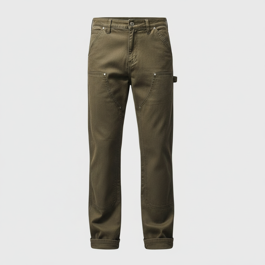 Glebronia | Twill di cotone resistente pantaloni utility a gamba dritta