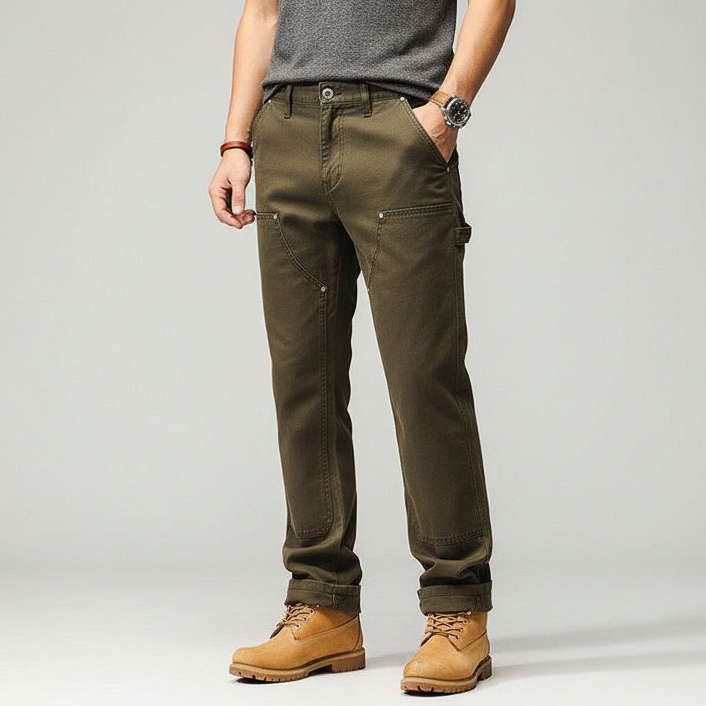 Glebronia | Twill di cotone resistente pantaloni utility a gamba dritta