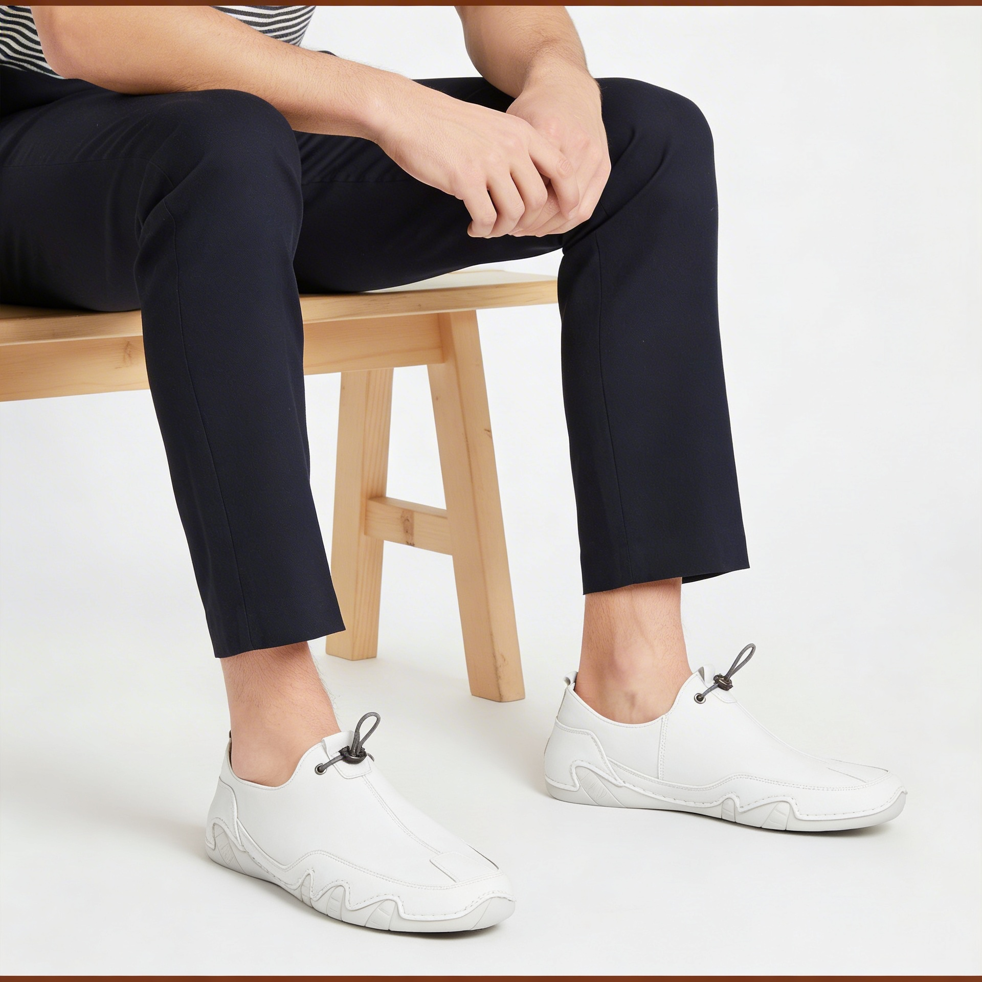 Glebronia | Vera pelle slip on con suola antiscivolo