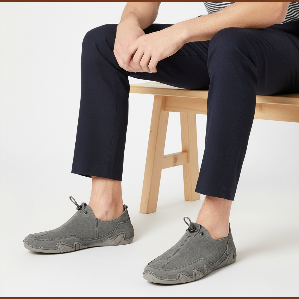 Glebronia | Vera pelle slip on con suola antiscivolo