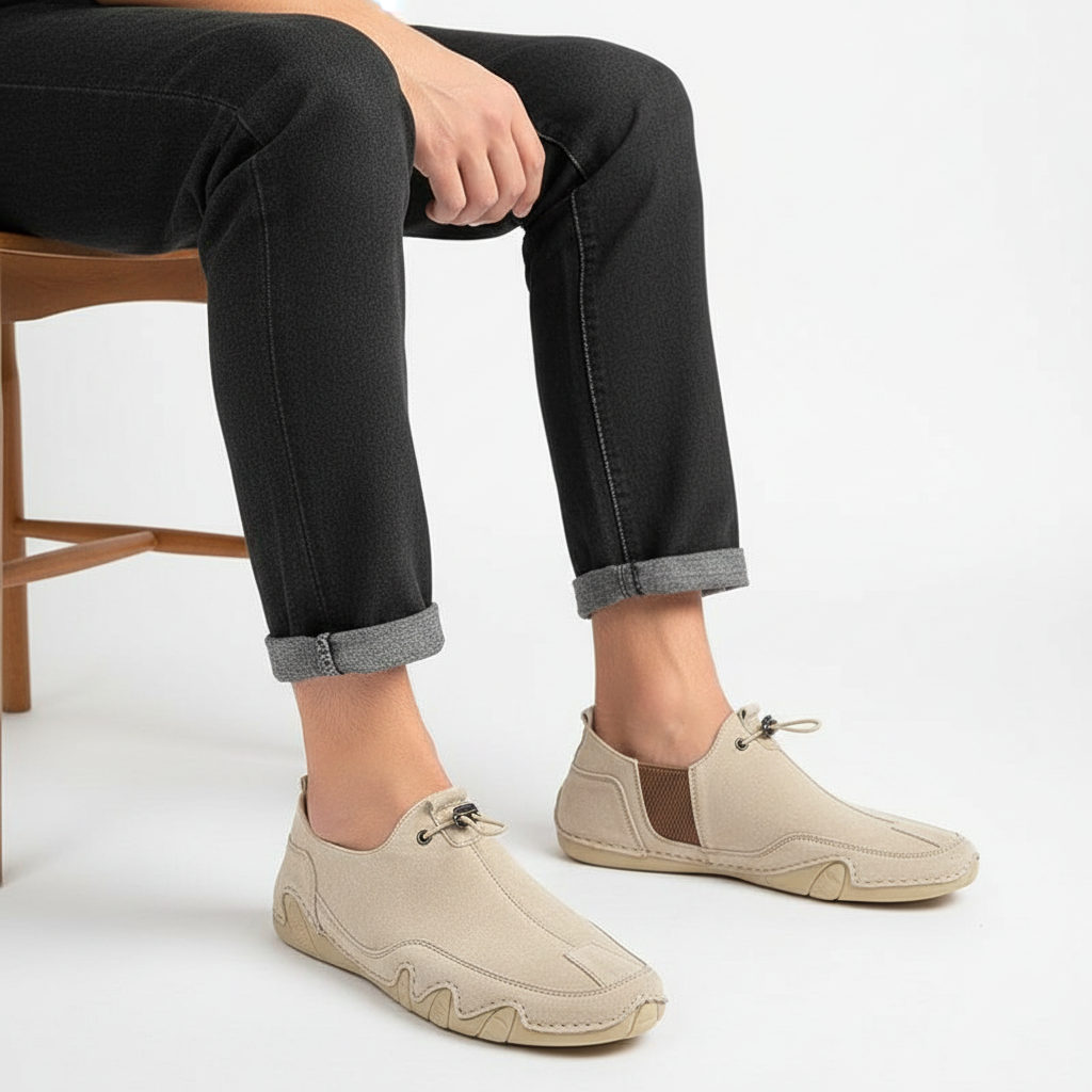 Glebronia | Vera pelle slip on con suola antiscivolo