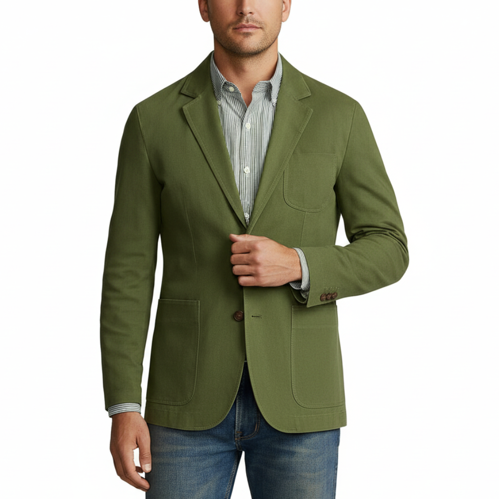 Glebronia | Vestibilità slim cotone giacca a vento stile blazer