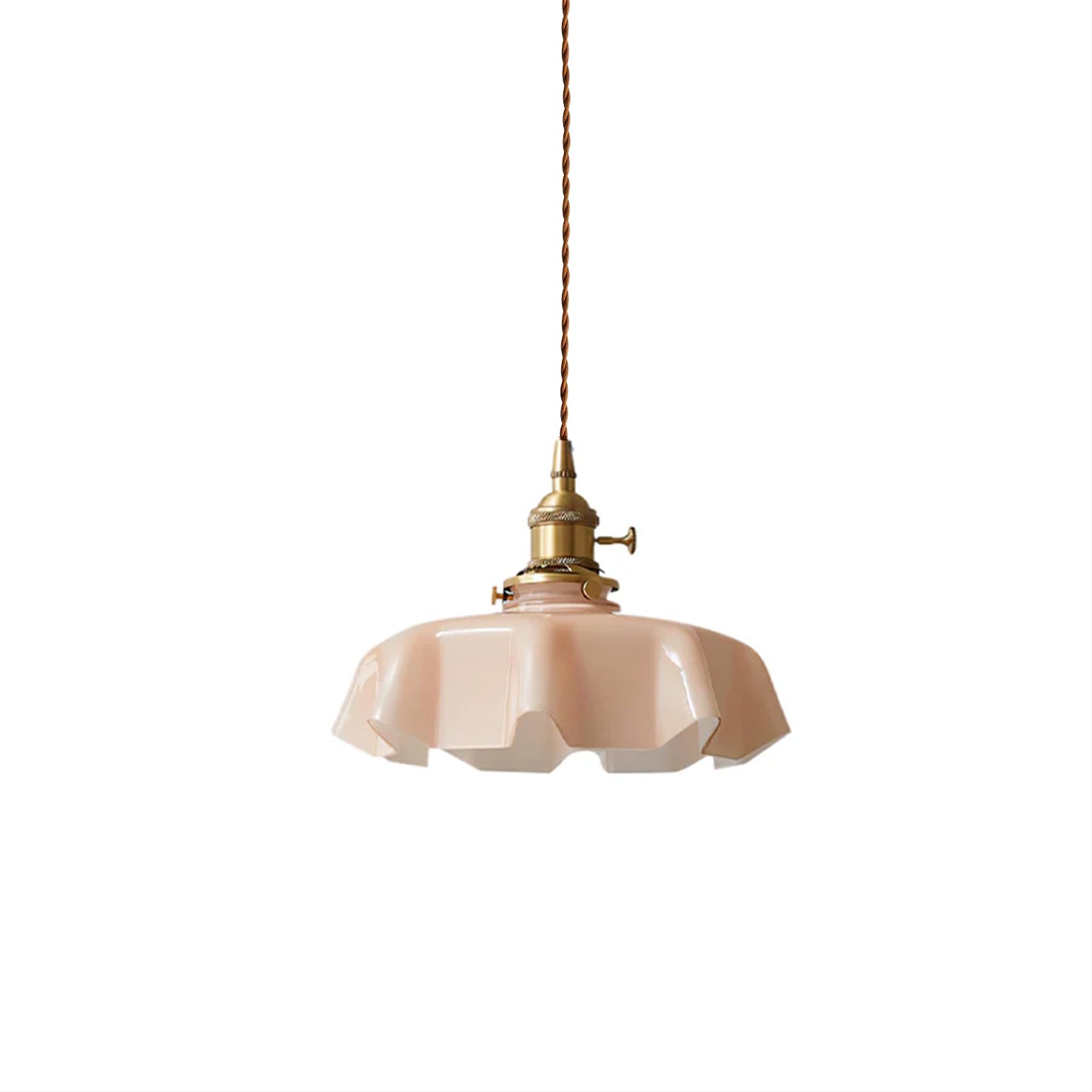 Lampada a Sospensione in Ceramica Stile Vintage Francese con Paralume Plissettato 10