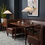 Lampada da Tavolo Origami Squiggle in Stile Nordico con Base Curvy e Paralume Plissettato 5